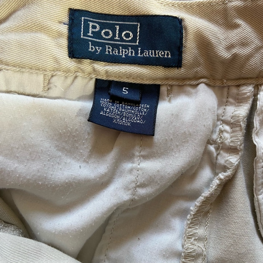 Polo by Ralph Lauren Kid’s Khakis 100% Cotton Adjustable Tab Waist Tan Size 5 - Picture 5 of 8